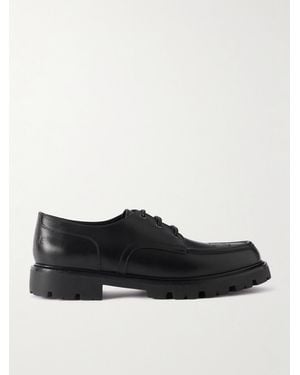 Celine Logo-Perforated Leather Derby Shoes - Schwarz