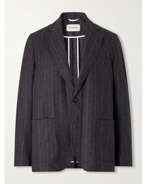 Oliver Spencer Westbury Striped Wool-Blend Suit Jacket - Black