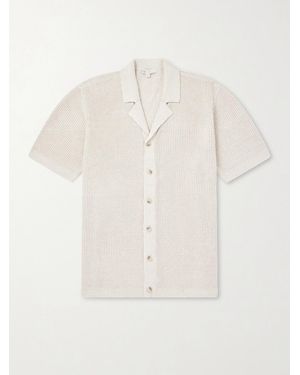 Onia Camp-Collar Linen, Silk And Cotton-Blend Shirt - White