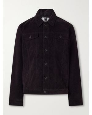 James Perse Stretch-Cotton Corduroy Blouson Jacket - Blue