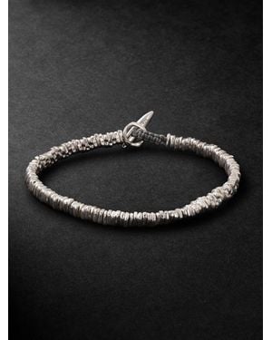 MAOR Meander Cord And Sterling Beaded Bracelet - Nero