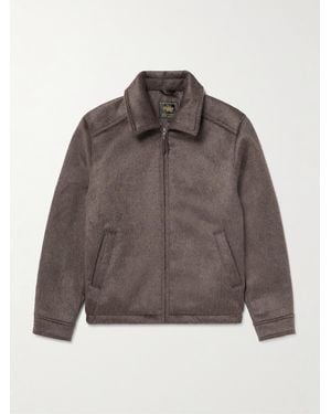 Golden Bear The Stockton Jacke aus gebürsteter Wolle mit Lederbesatz - Braun