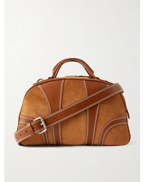 Dries Van Noten Suede And Leather Duffle Bag - Brown