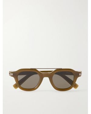 ZEGNA Aviator-Style Acetate Sunglasses - Green