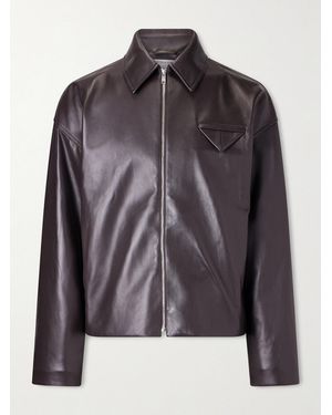 Bottega Veneta Leather Blouson Jacket - Black