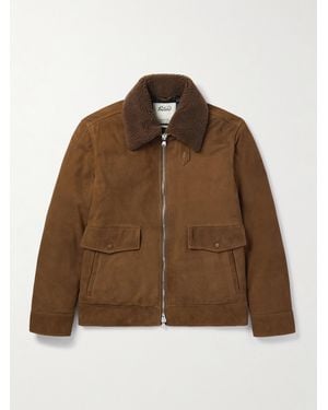 Valstar Shearling-Trimmed Suede Down Jacket - Brown