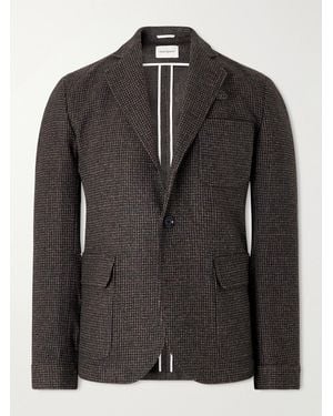 Oliver Spencer Solms Wool-Blend Houndstooth Blazer - Black