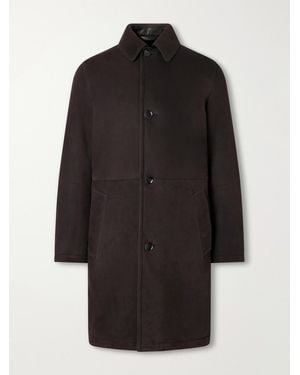 Brioni Paneled Shearling Coat - Schwarz