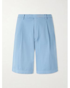 Boglioli Straight-Leg Cotton-Blend Shorts - Blue