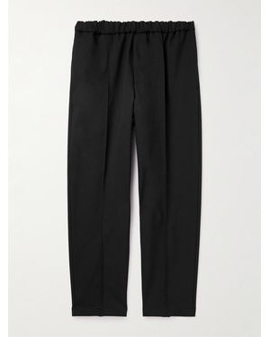 Jil Sander Tapered Cropped Gabardine Trousers - Black