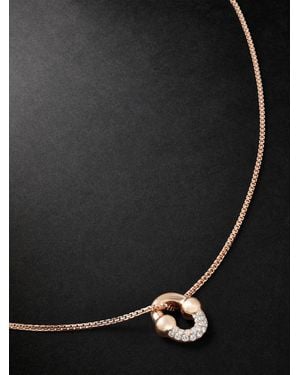 Greg Yuna Umlaut 18-karat Rose Gold Diamond Chain Necklace - Black
