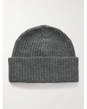 Brunello Cucinelli Ribbed Cashmere Beanie - Grey
