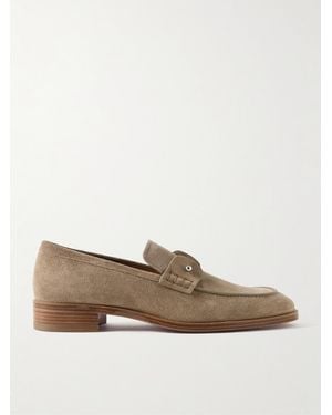 Christian Louboutin Chambelimoc Suede Loafers - Natural