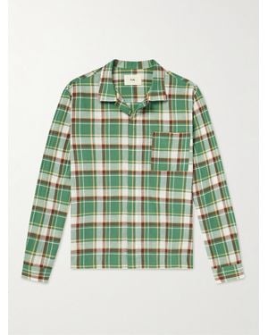 Folk Checked Cotton Shirt - Green