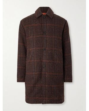 A Kind Of Guise Manas Checked Virgin Wool-Tweed Coat With Padded Quilted Shell Liner - Brown