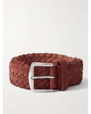 Loro Piana 4Cm Woven Suede Belt - Brown