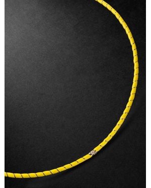 Yvonne Léon Kette aus Gold mit Emaille und Diamanten - Schwarz
