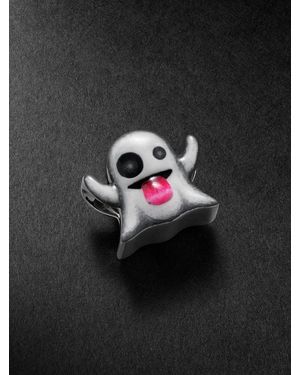 Greg Yuna Ghost 14-karat White Gold And Enamel Pendant - Black