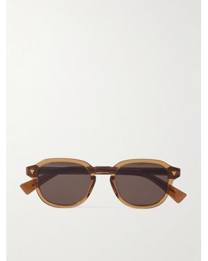 Bottega Veneta Round-Frame Recycled-Acetate Sunglasses - Brown