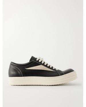 Rick Owens Vintage Suede-trimmed Leather And Rubber Trainers - Black