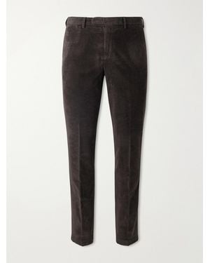 Thom Sweeney Straight-Leg Cotton-Blend Corduroy Chinos - Black