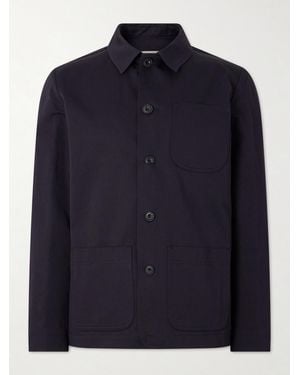 Altea Constantin Cotton And Linen-blend Overshirt - Blue