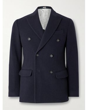 Massimo Alba Brando Double-Breasted Cashmere Blazer - Blue