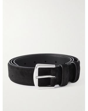 Loro Piana 3.5Cm Suede Belt - Black