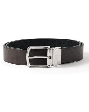 MR P. 3Cm Reversible Full-Grain Leather Belt - Black