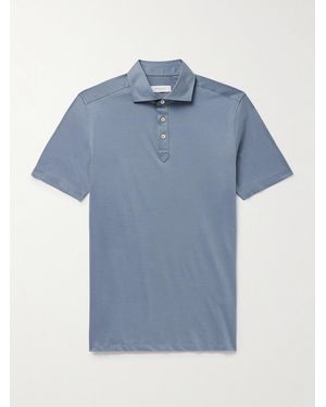 Boglioli Polohemd aus Baumwoll-Jersey - Blau