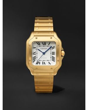 Cartier Santos De Medium Automatic 35.1Mm 18-Karat And Alligator Watch, Ref. No. Wgsa0030 - Black