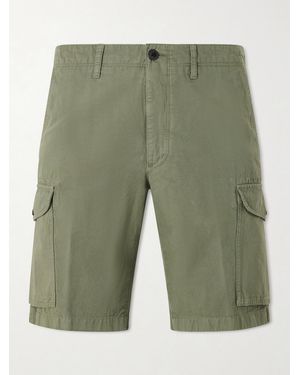 Slowear Straight-Leg Cotton And Linen-Blend Shorts - Green