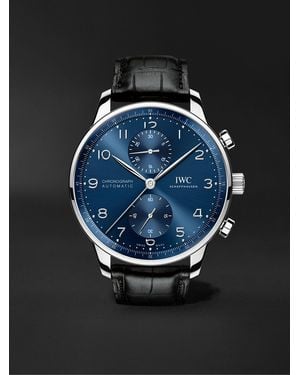 IWC Schaffhausen Portugieser Automatic Chronograph 41Mm Stainless Steel And Alligator Watch, Ref. No. Iw371606 - Black