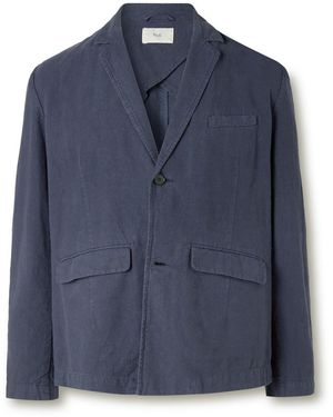 Folk Lunar Linen And Cotton-Blend Blazer - Blue