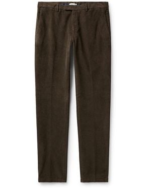 Boglioli Slim-Fit Tapered Cotton-Blend Corduroy Pants - Brown