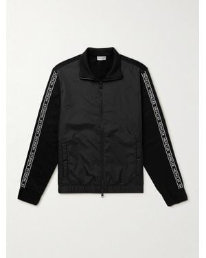 Moncler Logo-Appliquéd Cotton-Jersey And Shell Track Jacket - Black