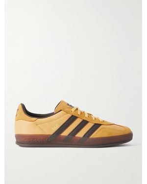 adidas Originals Gazelle Indoor Suede-Trimmed Leather Trainers - Yellow