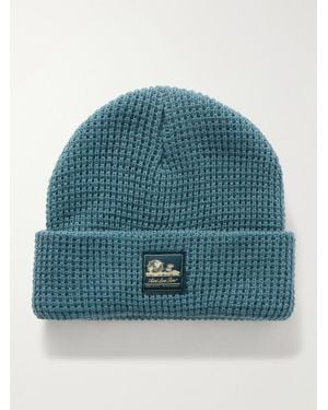 Aimé Leon Dore Logo-Appliquéd Waffle-Knit Beanie - Blue