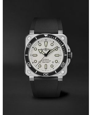 Bell & Ross Br-03 Diver Automatic 42Mm Stainless Steel And Rubber Watch, Ref. No. Br03A-D-Wh-St/Srb - Black