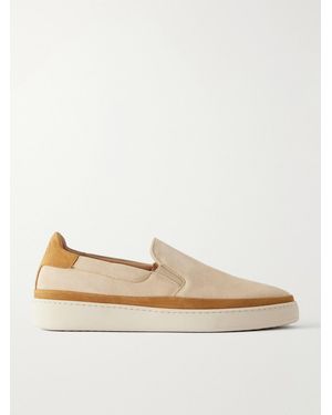 Mulo Suede Slip-On Sneakers - Natural