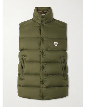 Moncler Tibb Logo-Appliquéd Quilted Shell Down Gilet - Green
