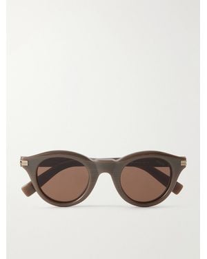 ZEGNA Round-frame Acetate Sunglasses - Natural