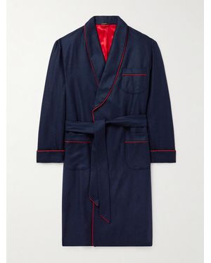 Rubinacci Wool And Cashmere-blend Robe - Blue