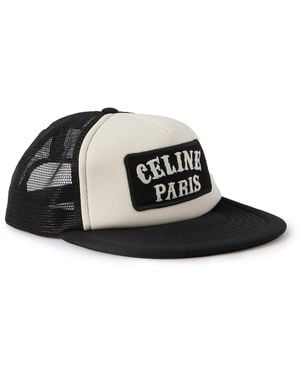 Celine Logo-Appliquéd Cotton-Canvas And Mesh Trucker Cap - White