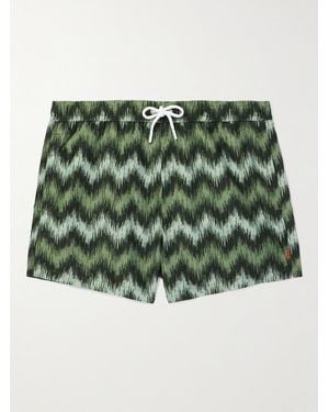 Missoni High Frequency Straight-Leg Mid-Length Striped Swim Shorts - Green