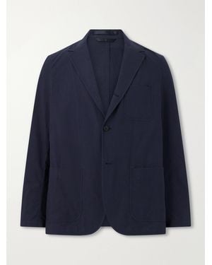 Sunspel Cotton-Poplin Suit Jacket - Blue