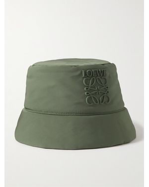 Loewe Wattierter Fischerhut aus Nylon mit Logoapplikation - Grün