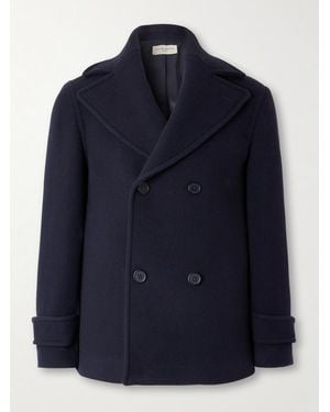 Officine Generale Pat Double-breasted Wool-blend Peacoat - Blue
