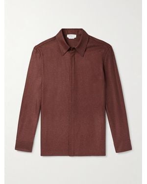 Gabriela Hearst Abbe Wool And Cashmere-blend Twill Shirt - Red
