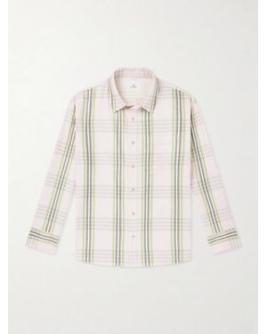 The Elder Statesman Snap Pea Checked Virgin Wool, Silk And Cashmere-Blend Overshirt - Natural